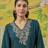 Meher Teal Green Embroidered Kurta Set