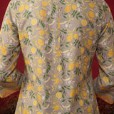 Saina Dove Beige Printed Remi Linen Co-ord Set for Women