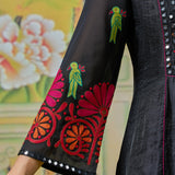 Vanya Black Embroidered Panelled Kurta Set