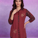 Rust Rayon Straight Co-ord Set
