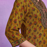 Mustard Viscose Straight Kurta Set