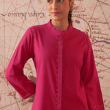 Sylvia Crimson fuchsia Monochrome Lyocell Kurta for Women