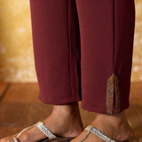 Riddhima Deep Maroon Embroidered Co-ord Set