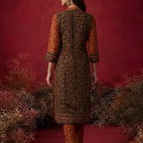 Gulrukh Green Traditional Printed Long Kurta Set