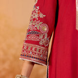 Devika Dark Red Embroidered Suit Set