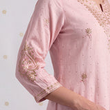 Gulabo Misty Pink Embroidered Kurta Set