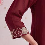 Arohi Bright Red Embroidered Co-ord Set
