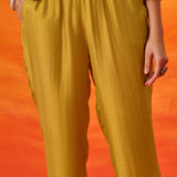 Vanya Fire Mustard Embroidered Panelled Kurta Set