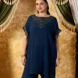 Vanya Space Blue Embroidered Co-ord Set