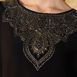 Vanya Metallic Black Embroidered Co-ord Set