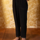 Vanya Metallic Black Embroidered Co-ord Set