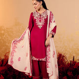 Samaira Maroon Embroidered Suit Set