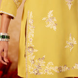 Ira Lime Green Embroidered Sharara Set