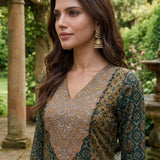 Vedika Green Traditional Printed Viscose Co-ord Set