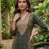 Vedika Green Traditional Printed Viscose Co-ord Set