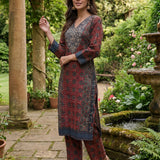 Vedika Rust Traditional Printed Viscose Co-ord Set