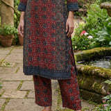 Vedika Rust Traditional Printed Viscose Co-ord Set