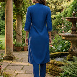 Risha Royal Blue Embroidered Kurta Set