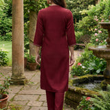 Risha Maroon Embroidered Kurta Set