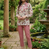 Moira Rust Printed Moss Crepe Shirt for Women
