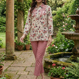 Moira Rust Printed Moss Crepe Shirt for Women