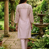 Karwan Pearl Ivory Multi-colour Heritage Embroidered Straight Kurta Set