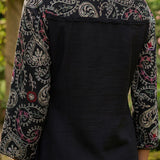 Karwan Fully Embroidered Midnight Black Straight long Kurta Set