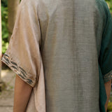 Nylah Green Embroidered Silk Kaftan for Women