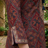 Mahika Maroon Traditional Printed Viscose Staight Suit Set with Dupatta