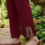 Mahika Maroon Traditional Printed Viscose Staight Suit Set with Dupatta