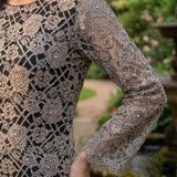 Iriya Black Embellished Net Straight Kurti