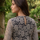 Iriya Black Embellished Net Straight Kurti