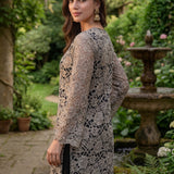 Iriya Black Embellished Net Straight Kurti