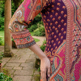 Chitra Deep Purple Heritage Printed Shantoon Co-ord Set with Salwar