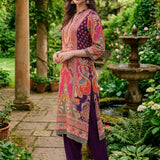 Chitra Deep Purple Heritage Printed Shantoon Co-ord Set with Salwar