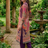 Chitra Deep Purple Heritage Printed Shantoon Co-ord Set with Salwar