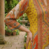 Chitra Yellow Heritage Printed Shantoon Co-ord Set with Salwar