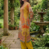 Chitra Yellow Heritage Printed Shantoon Co-ord Set with Salwar