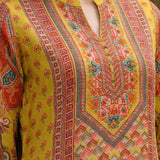 Chitra Yellow Heritage Printed Shantoon Co-ord Set with Salwar