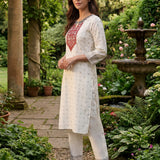 Hina Ivory Printed Straight Kurta Set