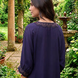 Rangrez Violet Satin Zari Embroidered Kaftan