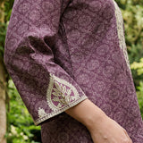 Pihu Purple Cotton Blend Printed Kurta set