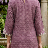 Pihu Purple Cotton Blend Printed Kurta set