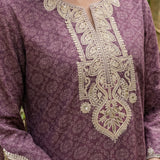 Pihu Purple Cotton Blend Printed Kurta set
