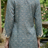 Pihu Blue Cotton Blend Printed Kurta set