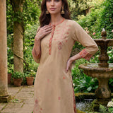 Maneri Peach Printed Kurta Set
