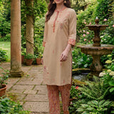 Maneri Peach Printed Kurta Set