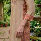 Maneri Peach Printed Kurta Set