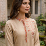 Maneri Peach Printed Kurta Set