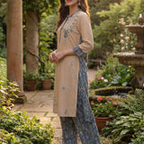 Maneri Blue Printed Kurta Set